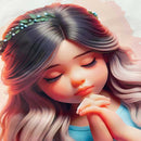 T-Shirt Infantil Off White Menina Orando