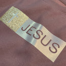 Moletom Marrom Aplique Jesus Glitter Dourado
