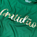 Camiseta Masculina Verde Gratidão Dourado