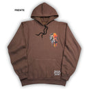 Moletom Canguru Com Capuz Marrom Dois Leões