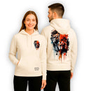 Moletom Canguru Com Capuz Off White Dois Leões