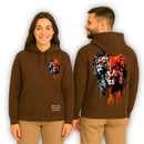 Moletom Canguru Com Capuz Marrom Dois Leões