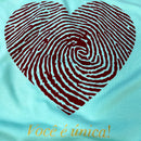 Camiseta Feminina Verde Menta Coração Digital Você É Única