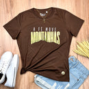 Camiseta Feminina Marrom A Fé Move Montanhas Camaleão