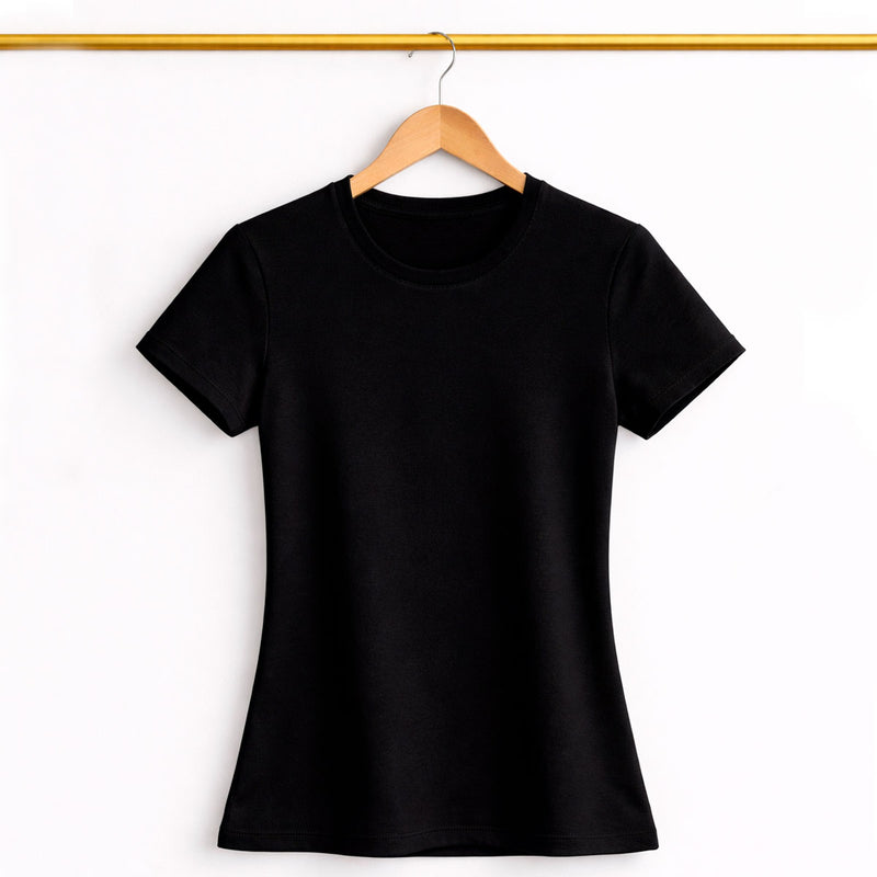 Camiseta Feminina Preta Lisa
