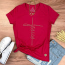 Camiseta Feminina Pink Jesus Strass