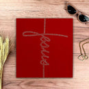 Camiseta Feminina Vermelha Jesus Strass