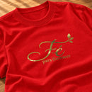 Camiseta Feminina Vermelha Fé para florescer — Zoom