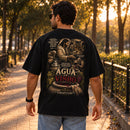 Camiseta Oversized Preta Água em vinho — Ambientada 02