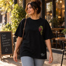 Camiseta Oversized Preta Água em vinho — Ambientada 03