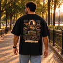 Camiseta Oversized Preta O Milagre da Multiplicação dos Pães e Peixes — Ambientada 02