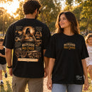 Camiseta Oversized Preta O Milagre da Multiplicação dos Pães e Peixes — Ambientada 04