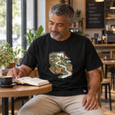 Camiseta Masculina Preta O Pai corre ao encontro — Ambientada 04