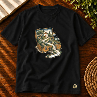 Camiseta Masculina Preta O Pai corre ao encontro — Principal 01