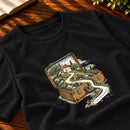 Camiseta Masculina Preta O Pai corre ao encontro — Zoom