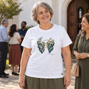 Camiseta Feminina Branca Felizes os pacificadores — Ambientada 04