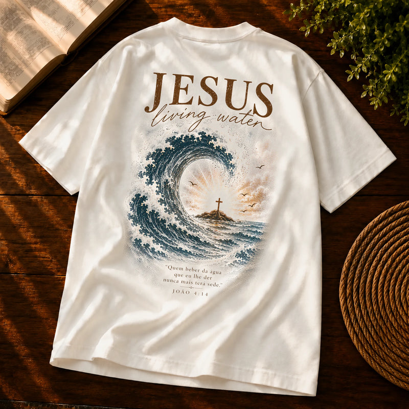 Oversized Off White Jesus Living Water — Costas