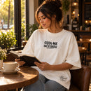 Camiseta Oversized Off White Guia-me — Ambientada 03
