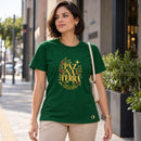 Camiseta Feminina Verde Paz na Terra — Ambientada 02