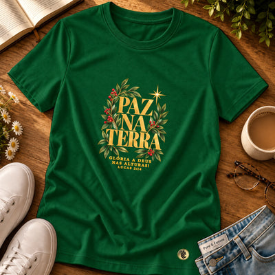 Camiseta Feminina Verde Paz na Terra — Principal 01