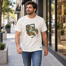 Camiseta Masculina Off White O Pai corre ao encontro — Ambientada 01