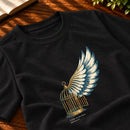 Camiseta Masculina Preta Cristo me fez livre — Zoom