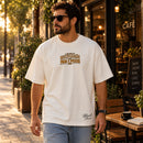 Camiseta Oversized Off White O Milagre da Multiplicação dos Pães e Peixes — Ambientada 01