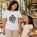 Camiseta Feminina Branca Rios de água viva — Ambientada 03