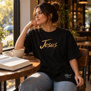 Camiseta Oversized Preta Ah, Jesus — Ambientada 03