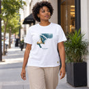 Camiseta Feminina Branca Sua voz acalma — Ambientada 02