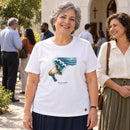 Camiseta Feminina Branca Sua voz acalma — Ambientada 04