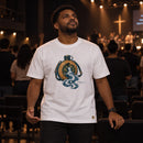 Camiseta Masculina Branca Rios de água viva — Ambientada 02