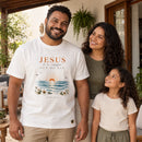 Camiseta Masculina Off White Jesus é a nossa Luz do dia — Ambientada 03
