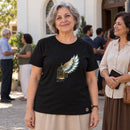 Camiseta Feminina Preta Cristo me fez livre — Ambientada 04