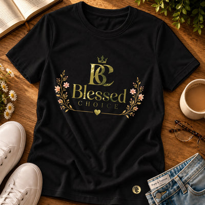 Camiseta Feminina Preta Blessed Choice — Principal 01