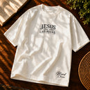 Camiseta Oversized Off White Jesus Anda Sobre as Águas — Frente