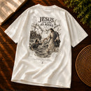 Camiseta Oversized Off White Jesus Anda Sobre as Águas — Costas