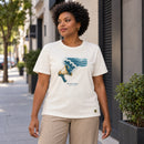 Camiseta Feminina Off White Sua voz acalma — Ambientada 02