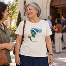 Camiseta Feminina Off White Sua voz acalma — Ambientada 04