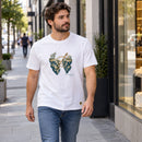 Camiseta Masculina Branca Felizes os pacificadores — Ambientada 01