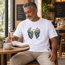 Camiseta Masculina Branca Felizes os pacificadores — Ambientada 04