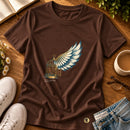 Camiseta Feminina Marrom Cristo me fez livre — Principal 01