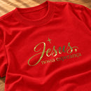 Camiseta Feminina Vermelha Jesus, nossa esperança — Zoom