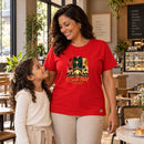 Camiseta Feminina Vermelha O Santo Natal — Ambientada 03