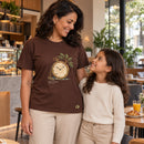 Camiseta Feminina Marrom Tudo tem seu tempo — Ambientada 03