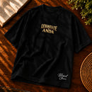 Camiseta Oversized Preta Levanta-te e Anda — Frente