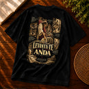 Camiseta Oversized Preta Levanta-te e Anda — Costas