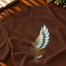 Camiseta Masculina Marrom Cristo me fez livre — Zoom