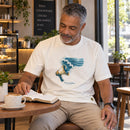 Camiseta Masculina Off White Sua voz acalma — Ambientada 04