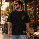 Camiseta Oversized Preta Josué — Ambientada 01